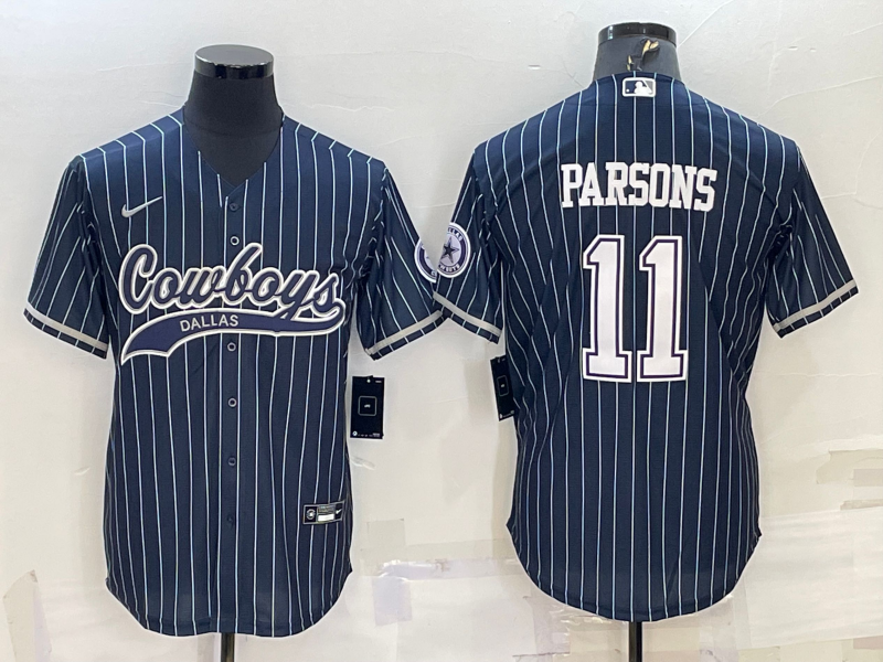 Men's Dallas Cowboys Micah Parsons #11 Navy Player Jersey1 Joint Edition