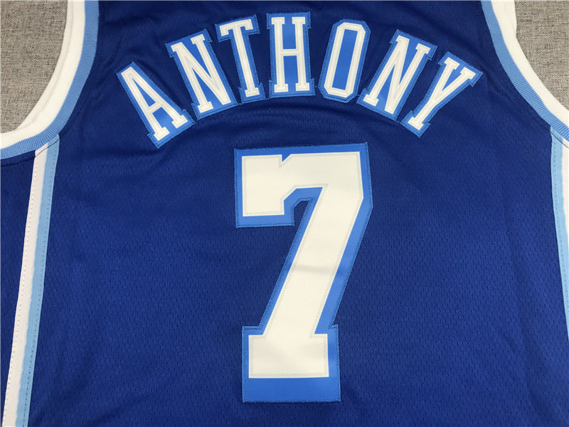 Men's Los Angeles Lakers Carmelo Anthony Blue Hardwood Classic Swingman Jersey1