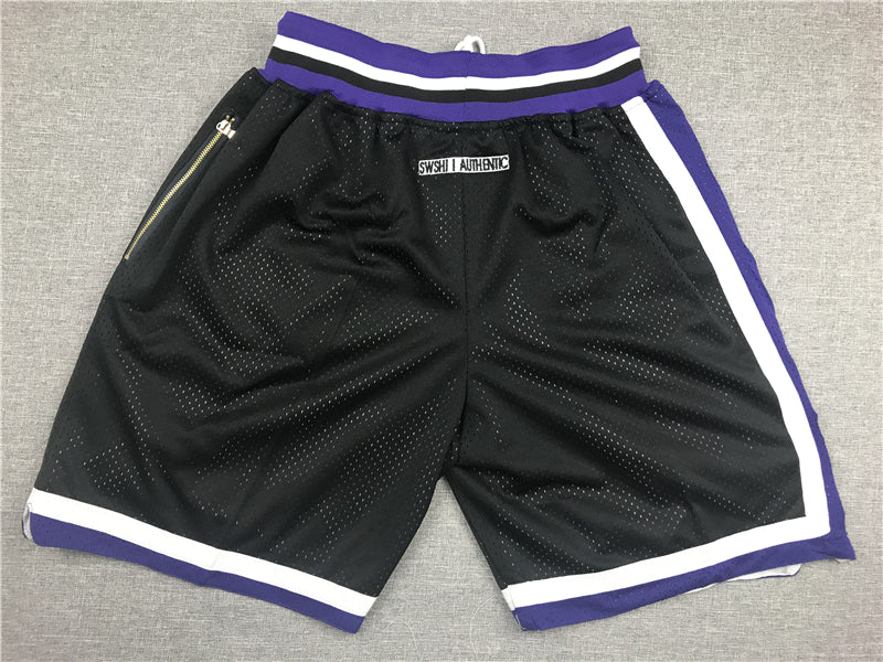 Men's Sacramento Kings 1998-99 Black Hardwood Classics Basketball Shorts1
