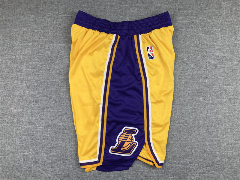 Men's Los Angeles Lakers Yellow Hardwood Classics Basketball Shorts1