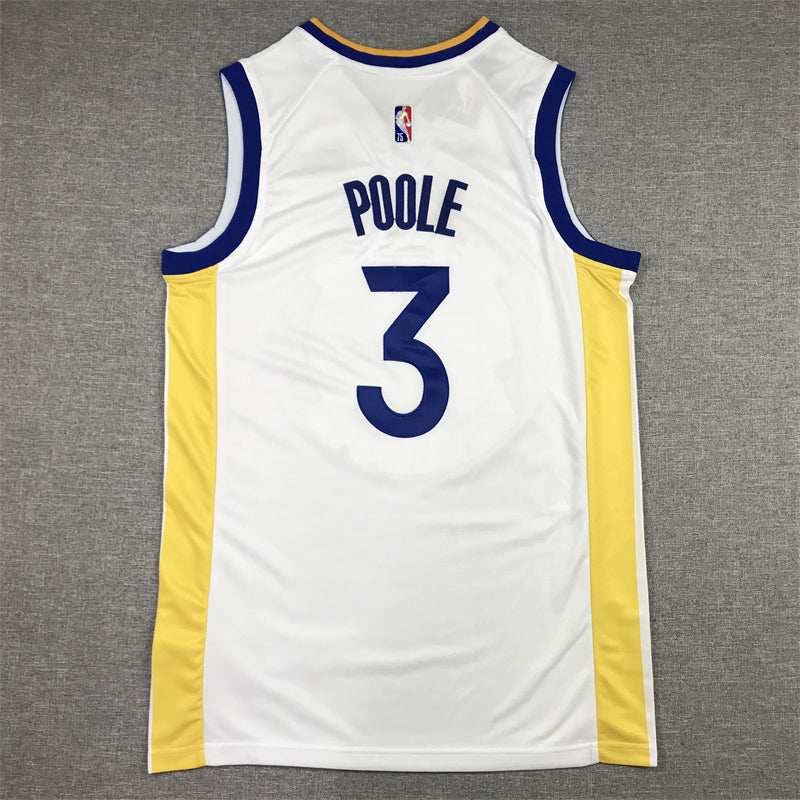Men's Golden State Warriors Jordan Poole #3 White 2022/23 Swingman Jersey1 - Association Edition