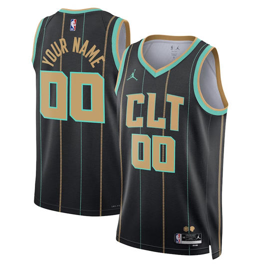 Men's Charlotte Hornets Black 2022/23 Swingman Custom jersey1 - City Edition