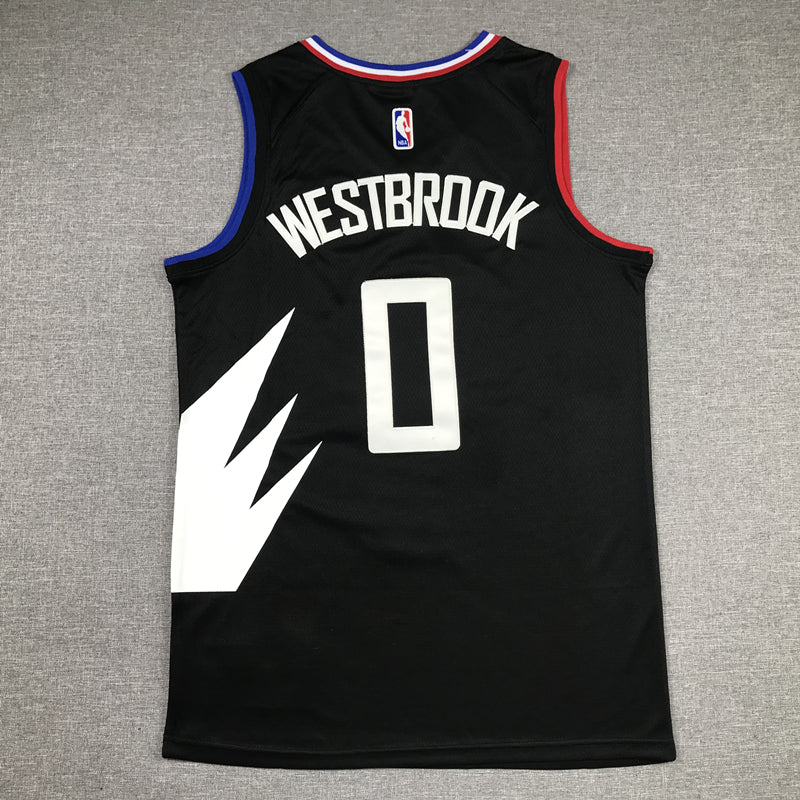 Men's LA Clippers Russell Westbrook Jordan Brand Black 2022/23 Statement Edition Swingman Jersey1
