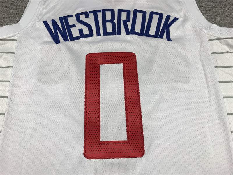 Men's LA Clippers Russell Westbrook Nike White 2022/23 Swingman Jersey1 - Association Edition