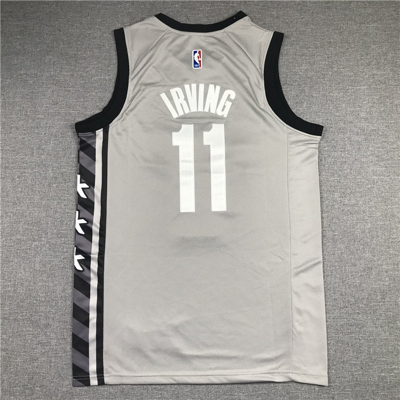 Men's Brooklyn Nets Kyrie Irving Gray 2019 Fast Break Player Movement Jersey1
