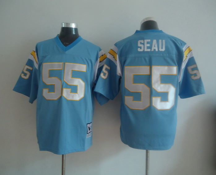 Men's San Diego Chargers Junior Seau Mitchell & Ness Blue Legacy Replica Jersey1