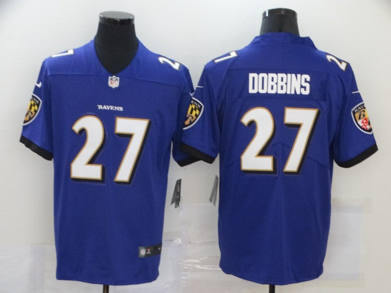Men's Baltimore Ravens J.K. Dobbins #27 Purple Game Jersey1
