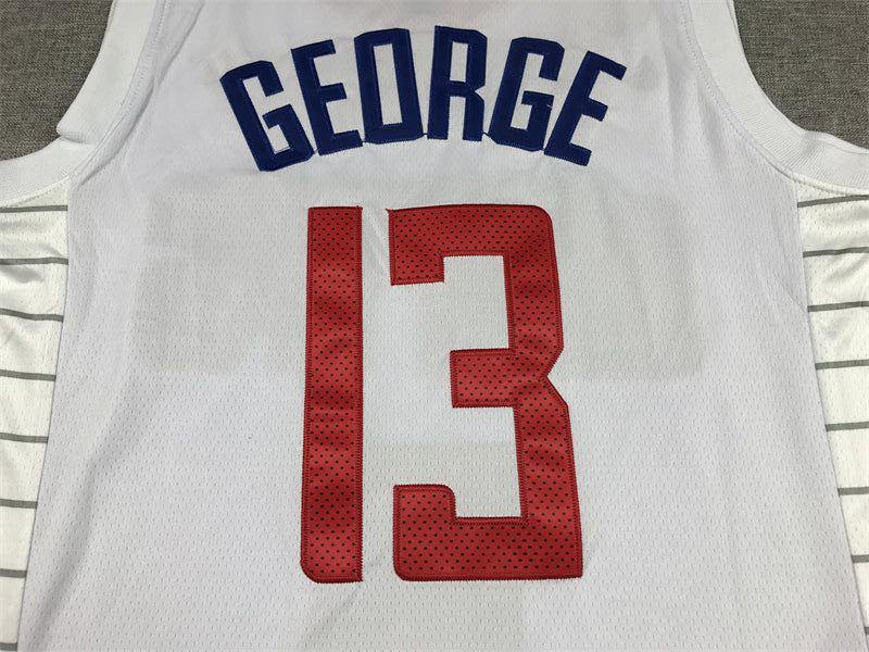 Men's LA Clippers Paul George #13 White 2022/23 Swingman Jersey1