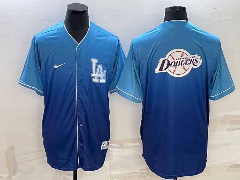 Men's Los Angeles Dodgers Blue Authentic Patch Jersey1