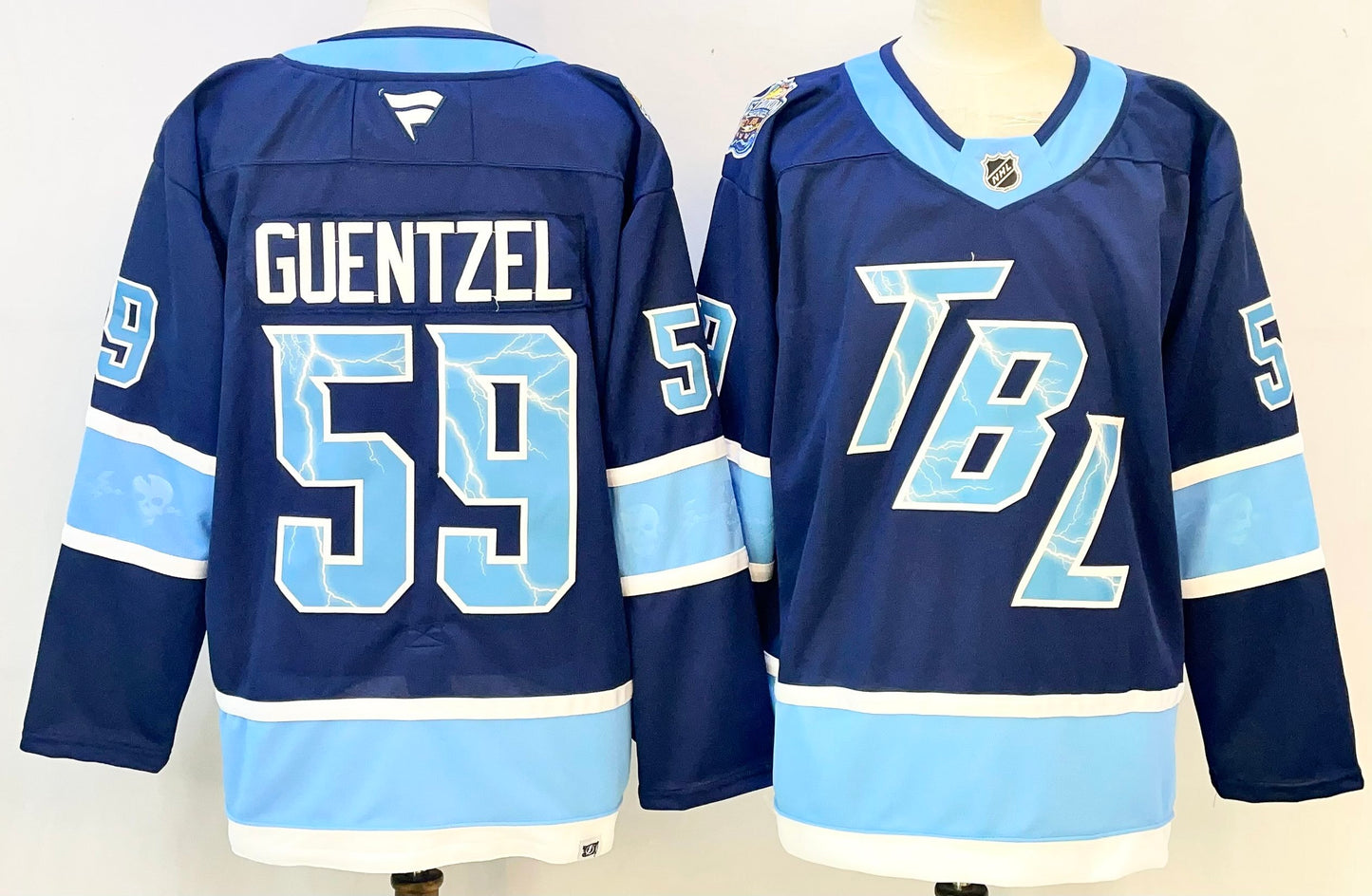 Men's Tampa Bay Lightning Jake Guentzel #59 Blue Premium Player Jersey
