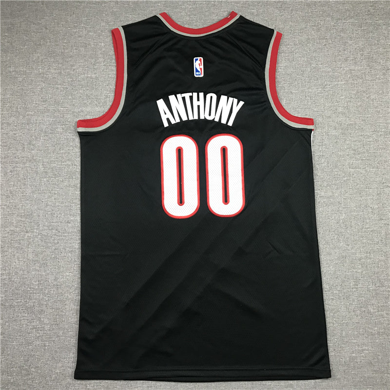 Men's Portland Trail Blazers Carmelo Anthony #00 Black Swingman Fashion Jersey1