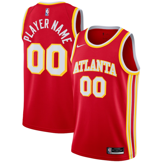Men's Atlanta Hawks Red 2020/21 Swingman Custom Jersey1 - Icon Edition