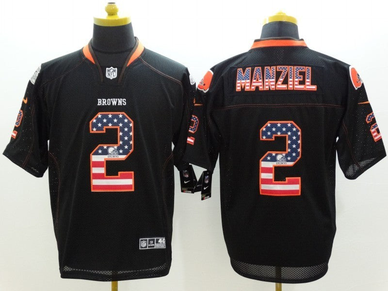 Men's Cleveland Browns Johnny Manziel #2 Black Game Jersey1