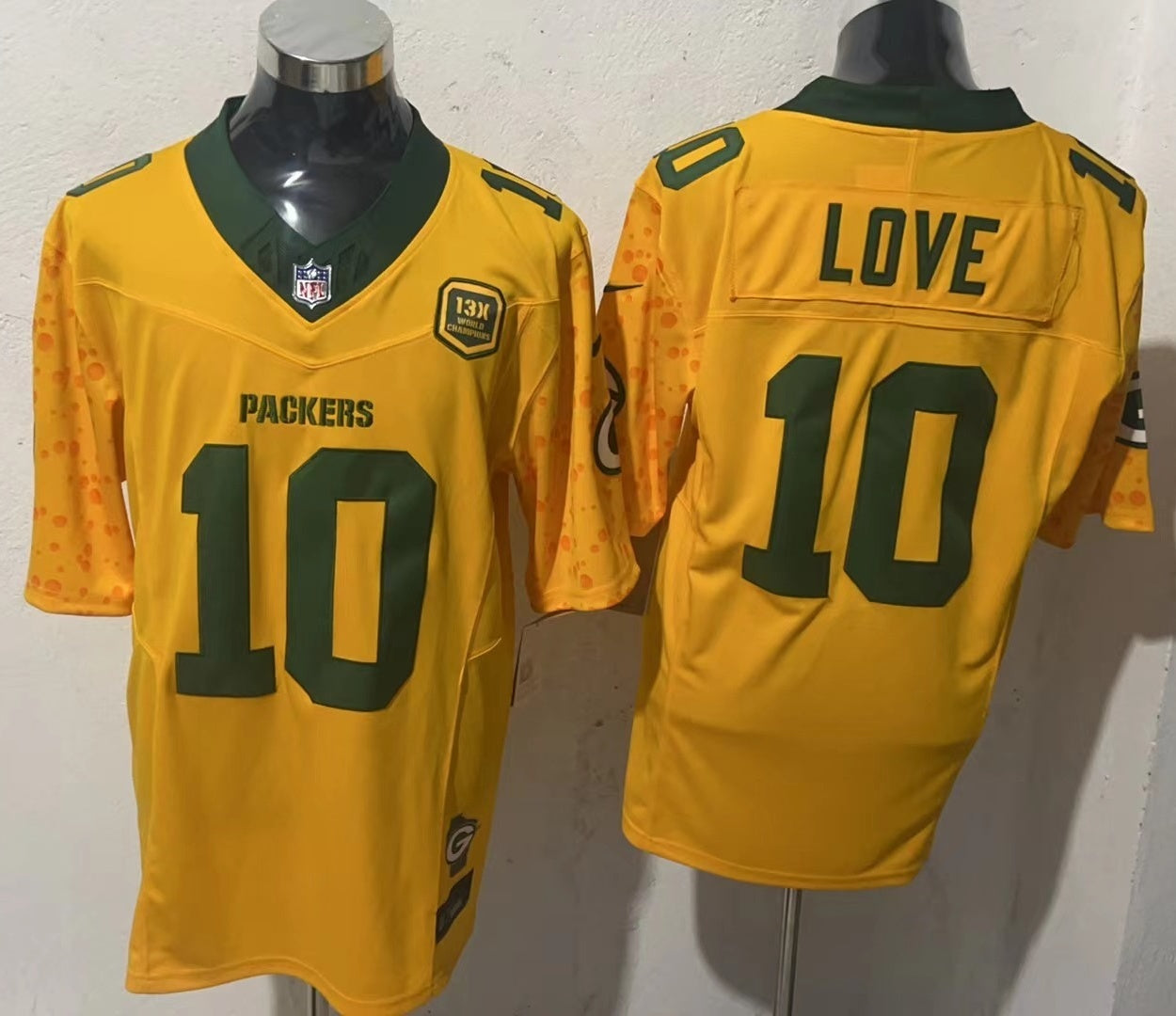 Men's Green Bay Packers Jordan Love #10 Yelloe Fashion Game Jersey
