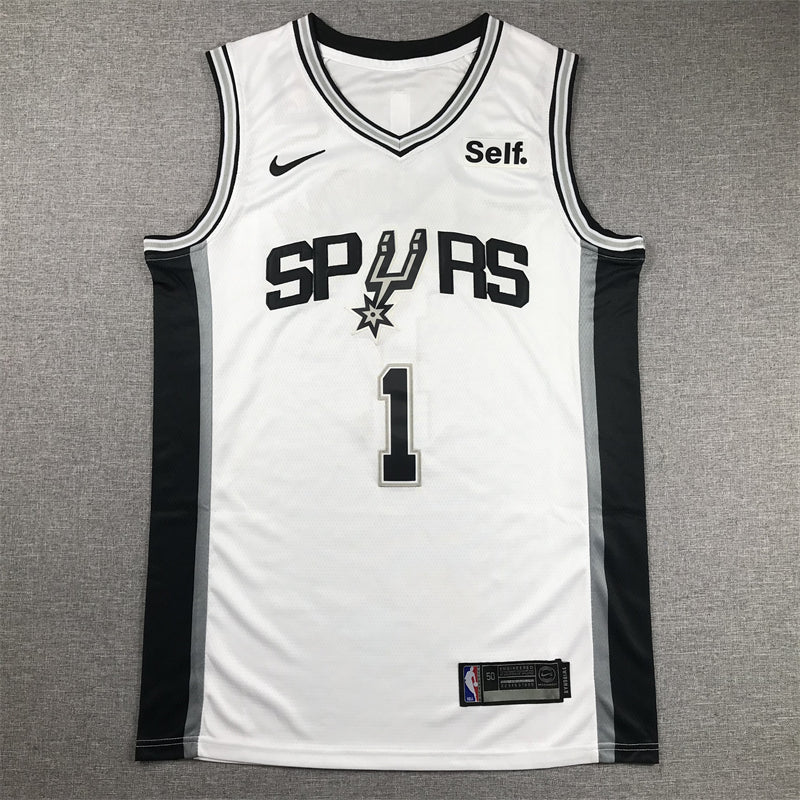 Men's San Antonio Spurs Victor Wembanyama #1 White 2022/23 Swingman Jersey1 - Association Edition