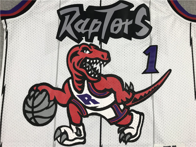 Men's Toronto Raptors Tracy McGrady 1998-99 White Hardwood Classics Swingman Jersey1