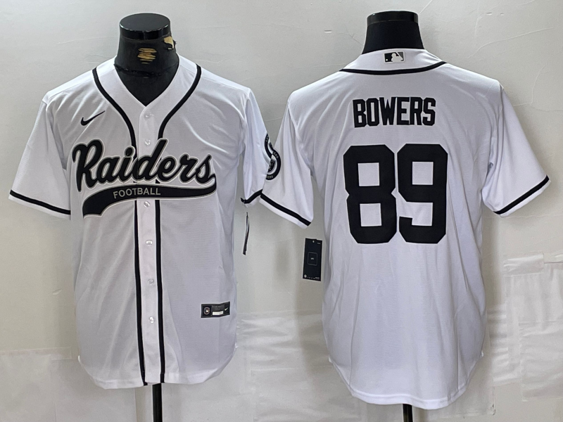 Men's Las Vegas Raiders Brock Bowers #89 White Game Jersey1