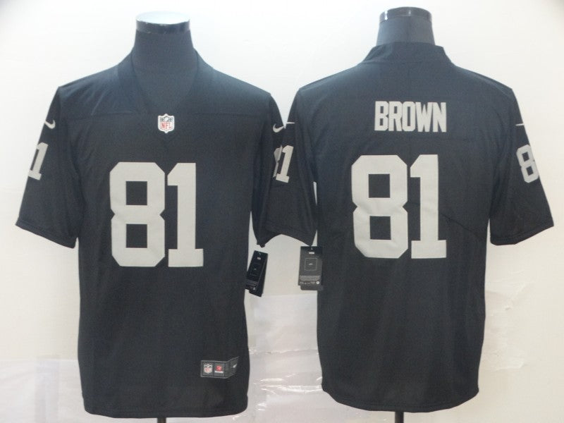 Men's Las Vegas Raiders Tim Brown #81 Black Game Player Jersey1