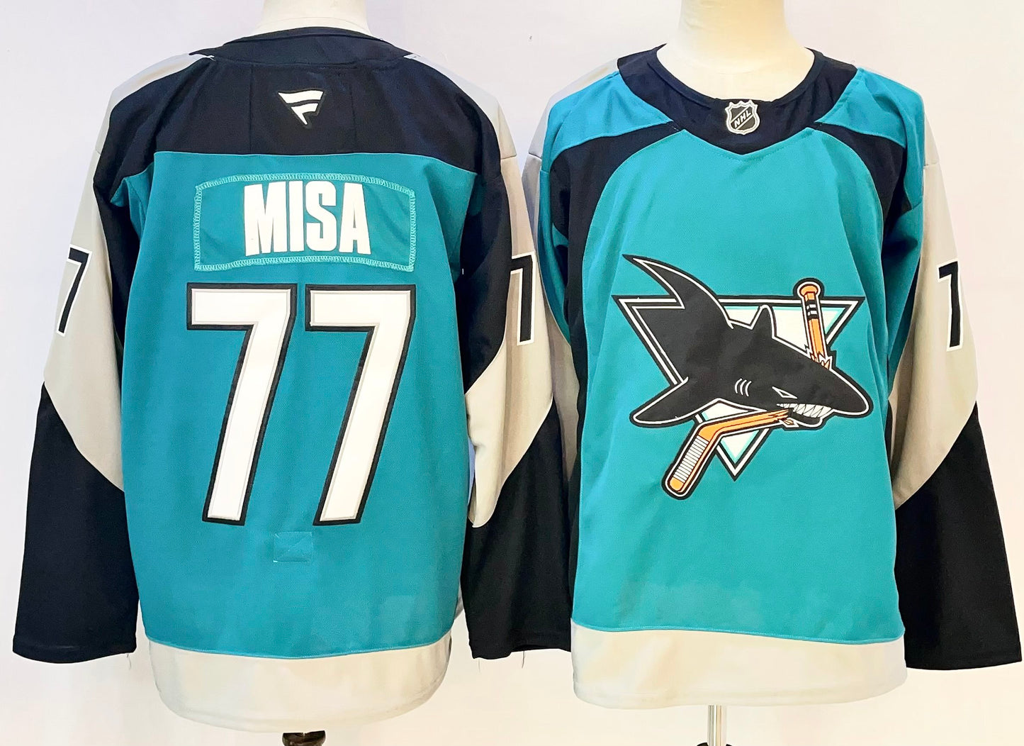 Men's San Jose Sharks Michael Misa #77 Teal Breakaway Player Jersey