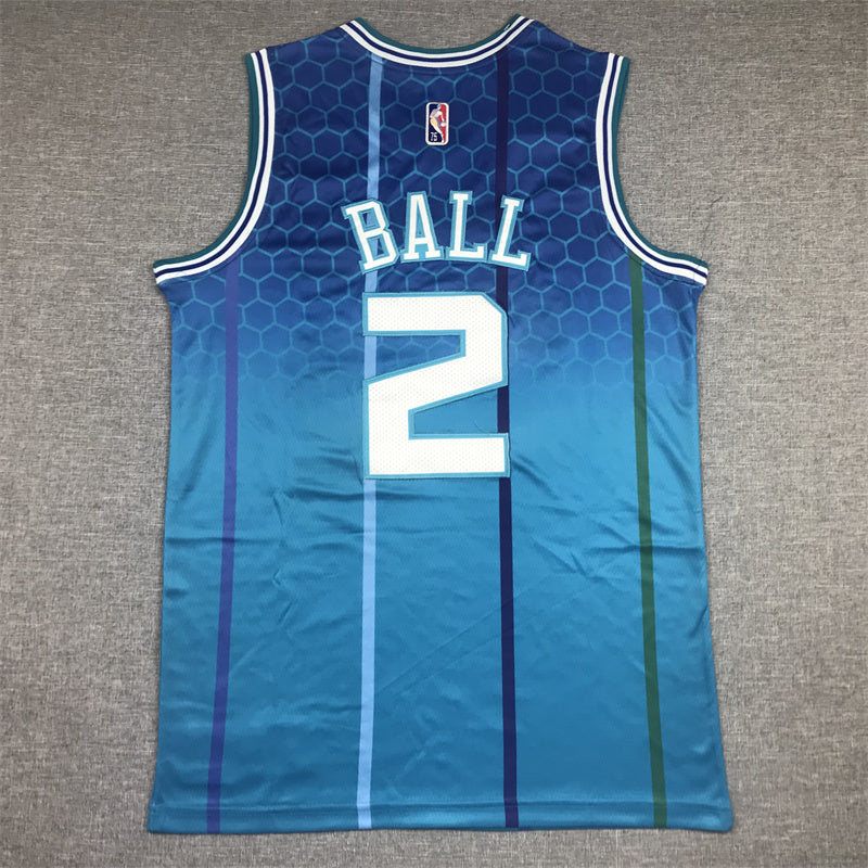 Men's Charlotte Hornets LaMelo Ball Blue Swingman Player jersey1 - City Edition