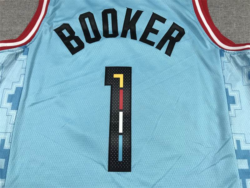 Men's Phoenix Suns Devin Booker #1 Turquoise 2022/23 Swingman Jersey1 - City Edition