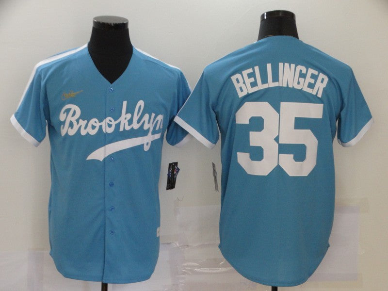 Men's Los Angeles Dodgers Cody Bellinger #35 Light Blue Replica Baseball Jersey1