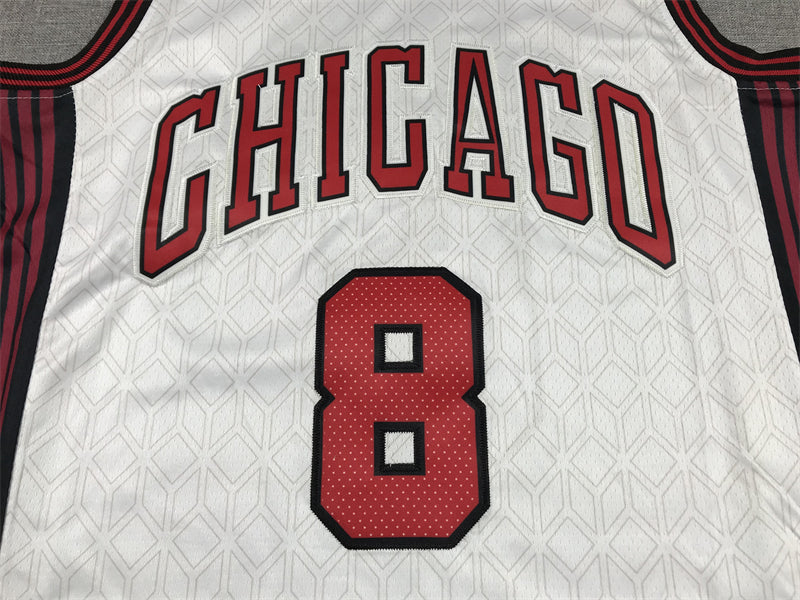 Men's Chicago Bulls Zach LaVine #8 White 2022/23 Swingman Jersey1 - City Edition