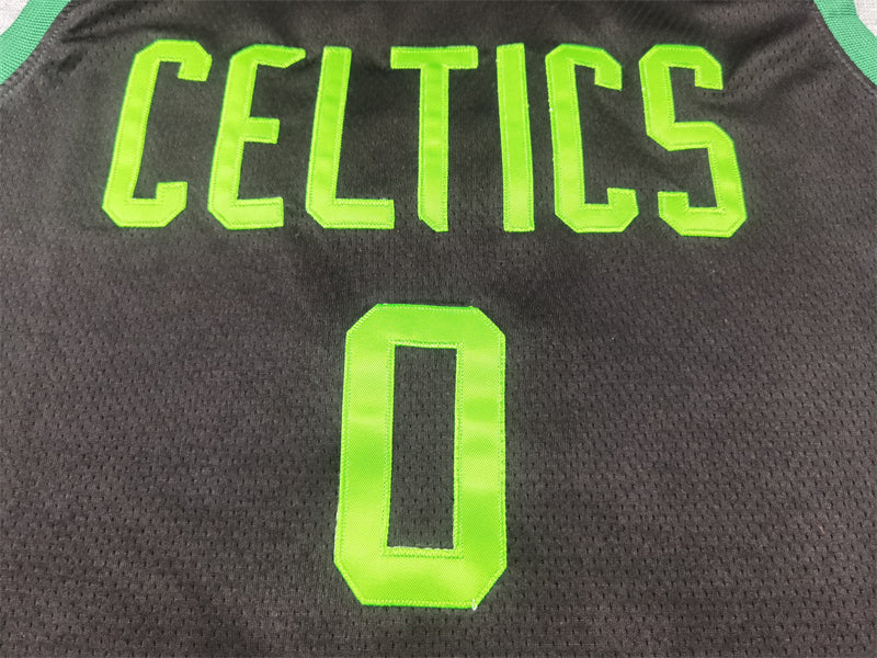 Men's Boston Celtics Jayson Tatum #0 Black 2024/25 Swingman Player Jersey1 - City Edition