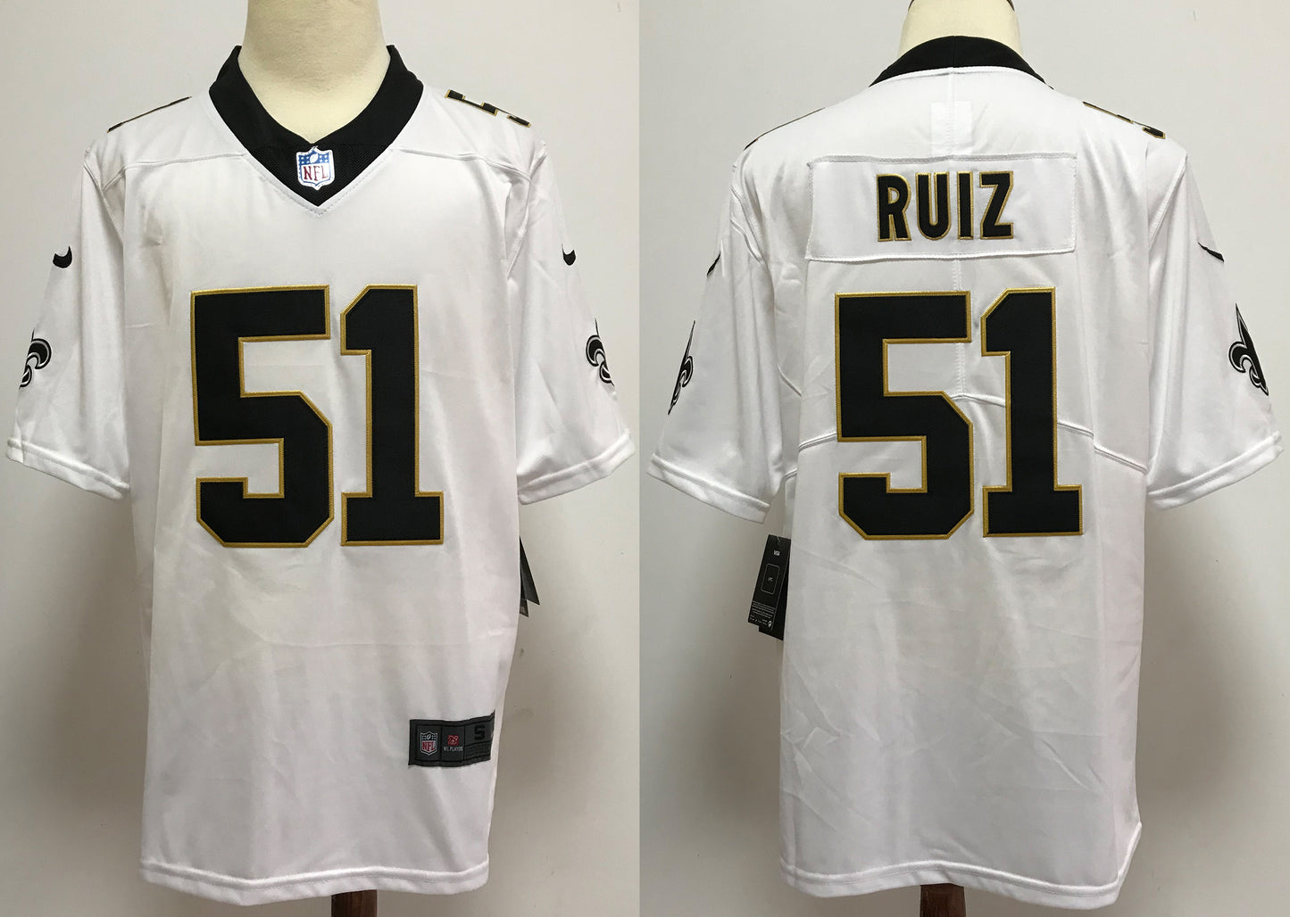 Men's New Orleans Saints Cesar Ruiz #51 White Game Jersey1