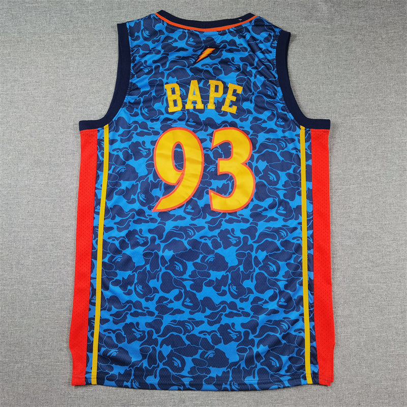 Men's Golden State Warriors x BAPE Navy 2009-10 Hardwood Classics Swingman Jersey1