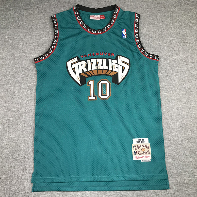 Men's Memphis Grizzlies Mike Bibby #10 Green Classics Swingman Jersey1