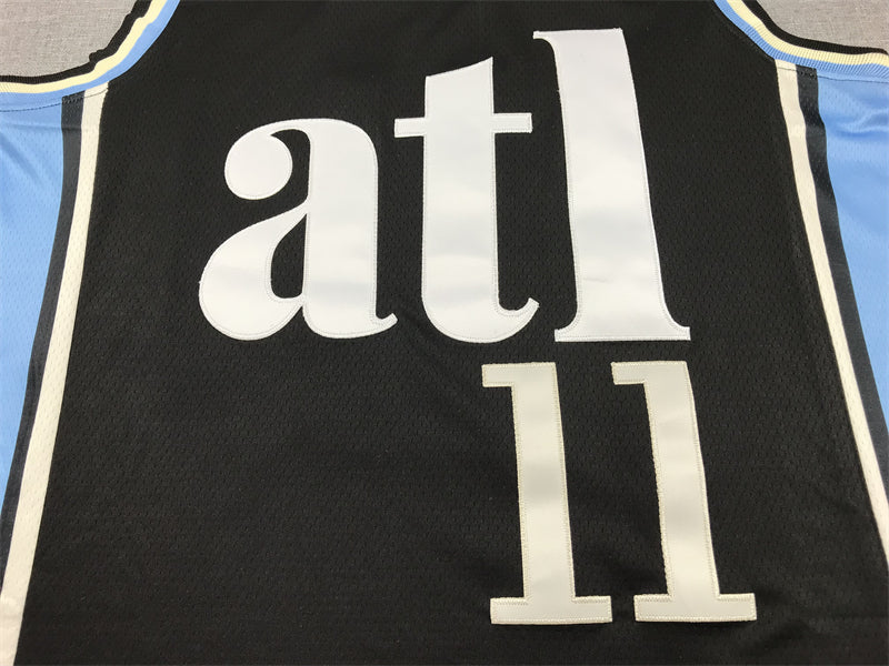 Men's Atlanta Hawks Trae Young #11 Black 2023/24 Swingman Jersey1 - City Edition