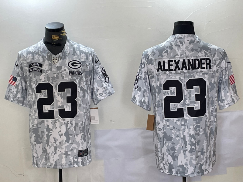 Men's Green Bay Packers Jaire Alexander #23 Arctic Camo 2024 Salute to Service Limited Jersey1