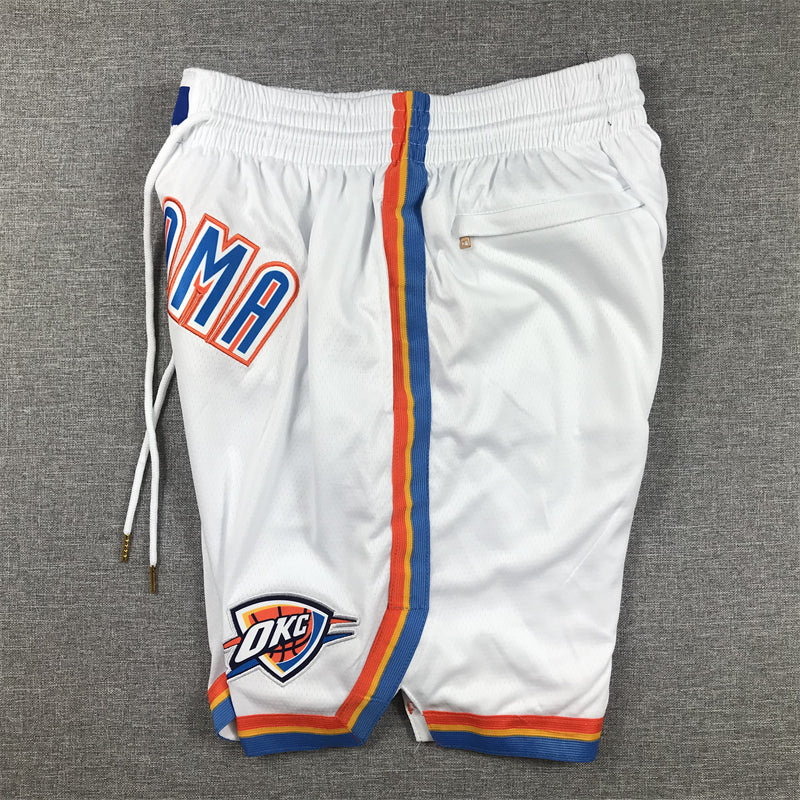 Men's Oklahoma City Thunder White Association Edition Pocket Shorts1