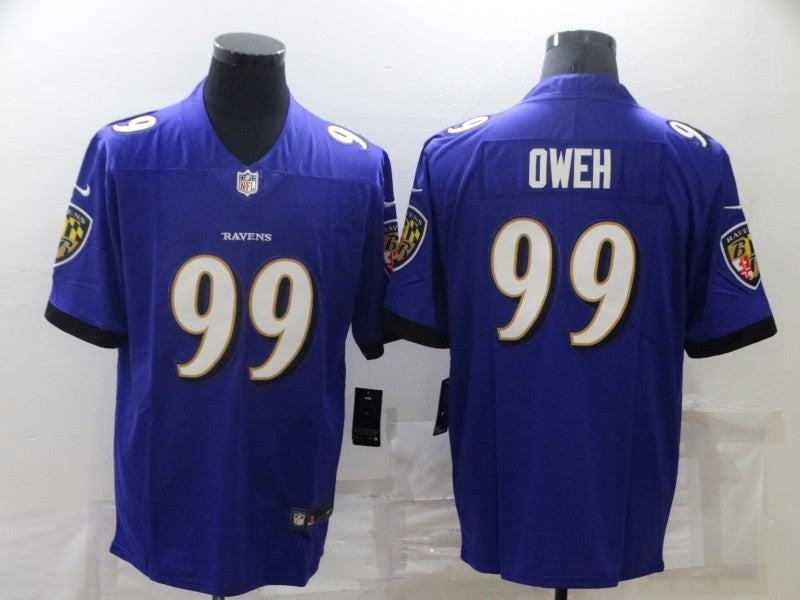 Men's Baltimore Ravens Odafe Oweh #99 Purple Vapor Limited Jersey1