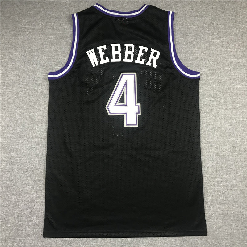 Men's Sacramento Kings Chris Webber Black Hardwood Classics Swingman Jersey1
