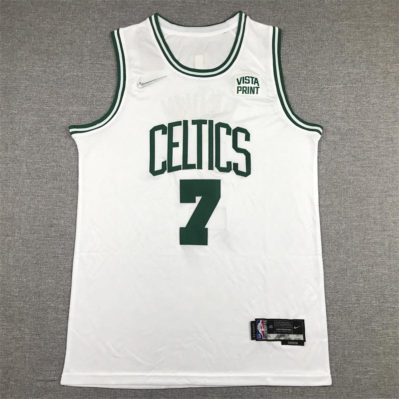 Men's Boston Celtics Jaylen Brown #7 White 2022/23 Swingman Jersey1 - Association Edition