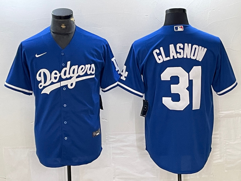 Men's Los Angeles Dodgers Tyler Glasnow #31 Blue Replica Player Jersey1