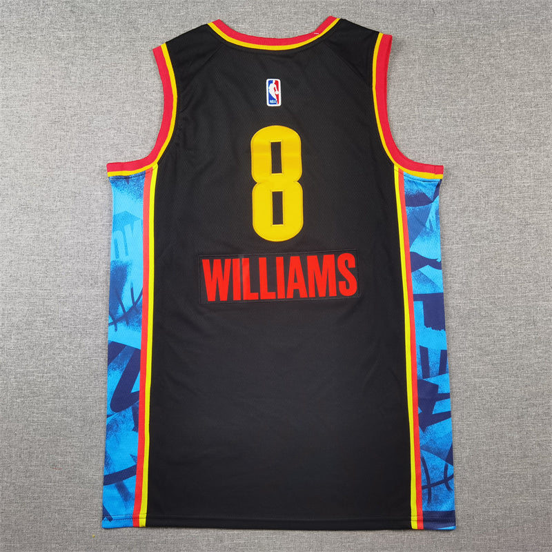 Men's Oklahoma City Thunder Jalen Williams #8 Black 2024/25 Swingman Player Jersey1 - City Edition