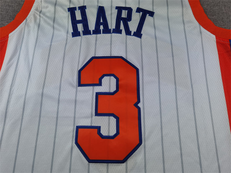 Men's New York Knicks Josh Hart #3 White 2024/25 Game Jersey - City Edition