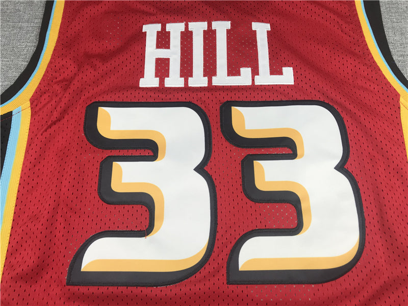 Men's Detroit Pistons Grant Hill 1998-99 Red Hardwood Classics Swingman Jersey1