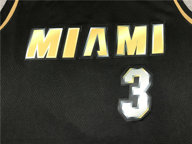 Men's Miami Heat Dwyane Wade #3 NBA Black Swingman Jersey1