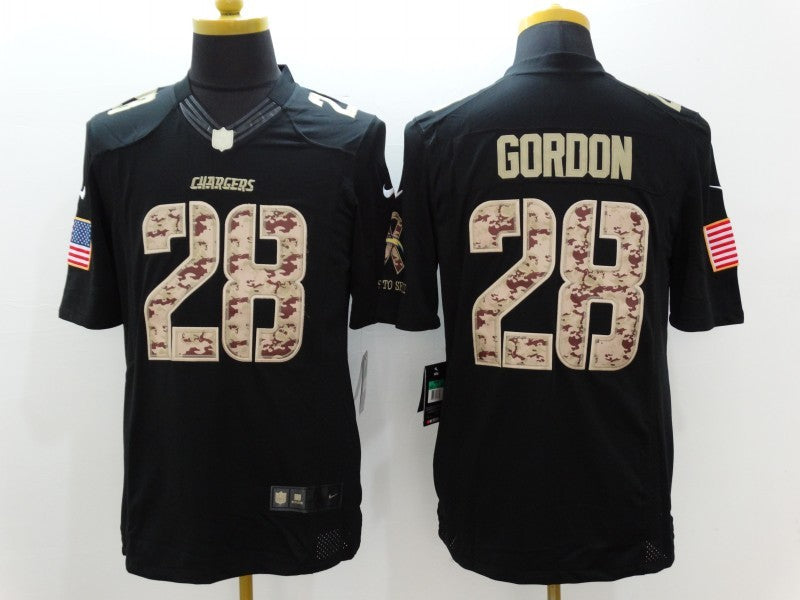 Men's Los Angeles Chargers Melvin Gordon III #28 Black Game Player Jersey1