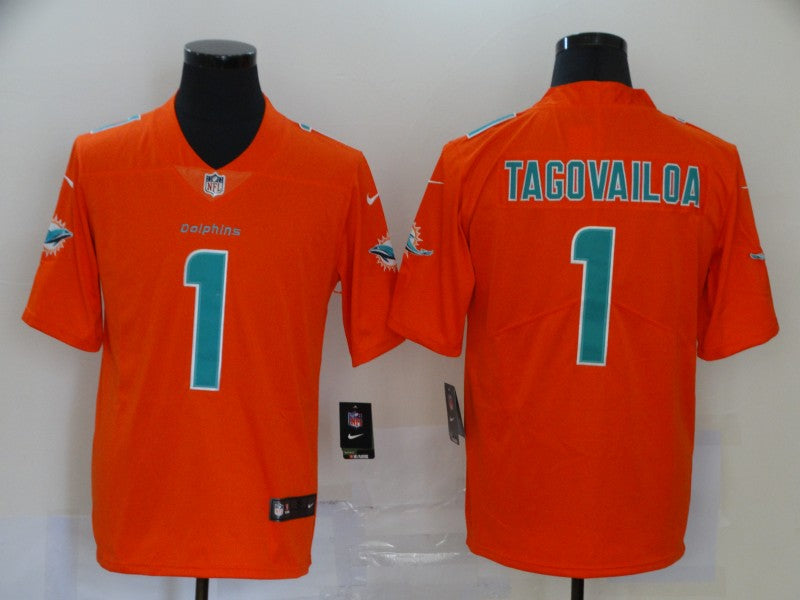 Men's Miami Dolphins Tua Tagovailoa #1 Orange Inverted Legend Jersey1