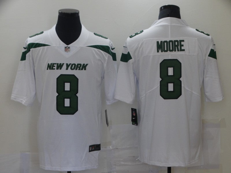 Men's New York Jets Elijah Moore #8 White Game Jersey1