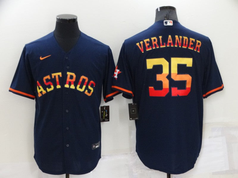 Men's Houston Astros Justin Verlander #35 Navy Replica Player Jersey1