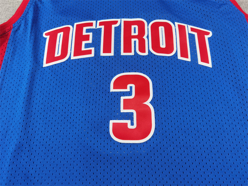 Men's Detroit Pistons Ben Wallace #3 Blue 2003/04 Hardwood Classics Swingman Jersey1
