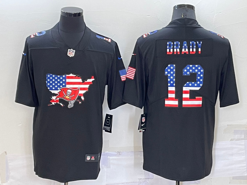 Men's Tampa Bay Buccaneers Tom Brady #12 Black Player Jersey1