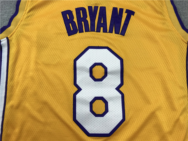 Men's Los Angeles Lakers Kobe Bryant Yellow #8 Swingman Player Jersey1