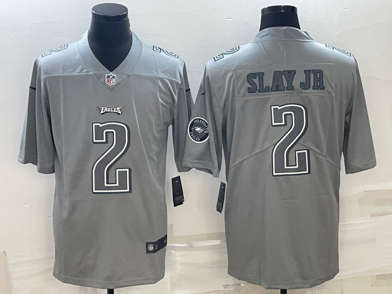 Men's Philadelphia Eagles Darius Slay Jr. #2 Gray Atmosphere Fashion Game Jersey1